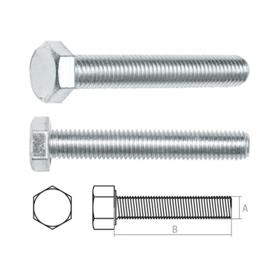 Болт М16х80 мм шестигр., цинк, кл.пр. 5.8, DIN 933 (5 кг) STARFIX