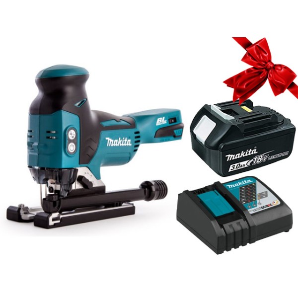 Аккум. лобзик MAKITA DJV 181 Z в кор. + АКЦИЯ (BL1830B + DC18RC) (18.0 В, 1 акк. 3.0 А/ч, Li-Ion, пр