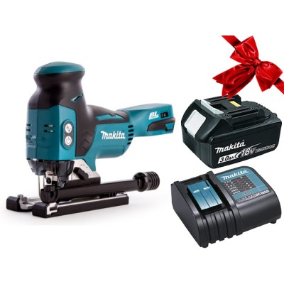 Аккум. лобзик MAKITA DJV 181 Z в кор. + АКЦИЯ (BL1830B + DC18SD) (18.0 В, 1 акк., 3.0 А/ч, Li-Ion, пропил до 135 мм)