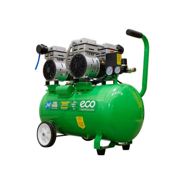 Компрессор ECO AE-50-OF1 (280 л/мин, 8 атм, коаксиальный, безмасляный, ресив. 50 л, 220 В, 1,6 кВт)