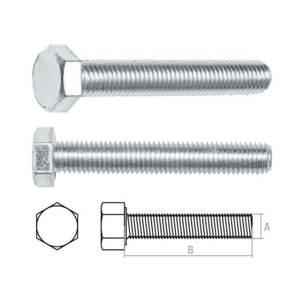 Болт М24х120 мм шестигр., цинк, кл.пр. 5.8, DIN 933 (5 кг) STARFIX