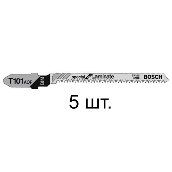 Пилка лобз. по дереву/ламинату T101AOF (5 шт.) BOSCH (пропил криволинейный, тонкий, для точного и чи