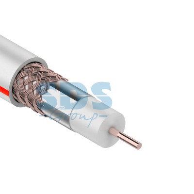 Кабель SAT 50 M, Cu/Al/Cu (64 %) 75 Ом (бухта 100 м) белый PROconnect (Телевизионный для спутникового телевидения)