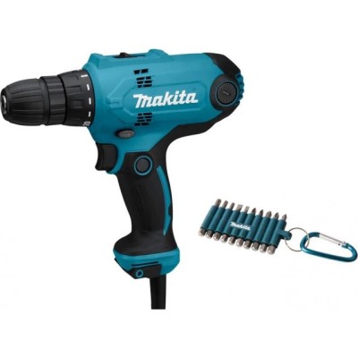 Дрель-шуруповерт MAKITA DF 0300X3 в кор. + набор бит (10 шт.) (320.0 В, 2 скор., 56 Нм,)