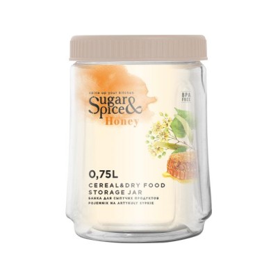 Банка для сыпучих продуктов Honey 0,75 л, латте, SUGAR&SPICE