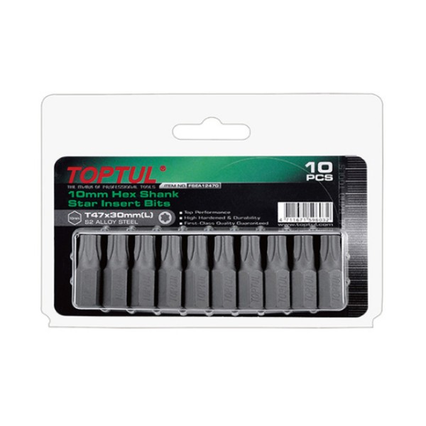 Насадка TORX T27 30мм 10шт блистер TOPTUL