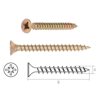 Шуруп универсальный 6.0х45 мм желтый цинк (5 кг) STARFIX