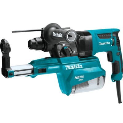 Перфоратор MAKITA HR 2651 в чем. + система пылеудаления (800 Вт, 2.4 Дж, 3 реж., патрон SDS-plus, быстросъемн., БЗП в комплекте, вес 4.4 кг)