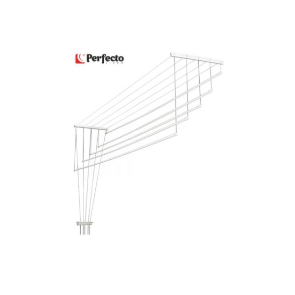 Сушилка для белья потолочная алюминиевая телескоп. 1,4-2,5м, 5 стержней, белая, PERFECTO LINEA (5 ст