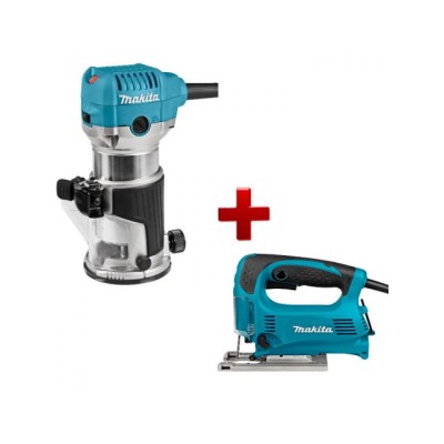 Фрезер кромочный MAKITA RT 0700 CX2 + аксессуары + АКЦИЯ лобзик 4329 в  ПОДАРОК  (арт. 4329) (710 Вт, цанга 8 мм, 30000 об/мин, регул. об.+ АКЦИЯ лобз