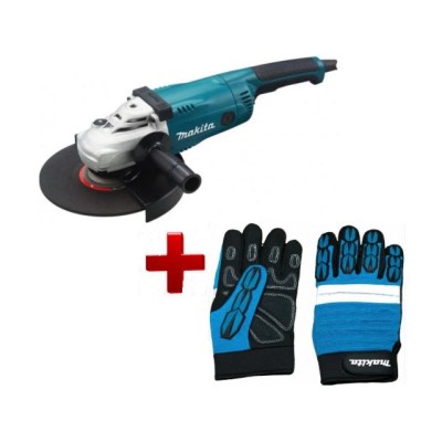 Двуручная углошлифмашина MAKITA GA 9020 в кор. + АКЦИЯ ( перчатки "Механик" XL) (2200 Вт, диск 230х22 мм, плавный пуск + АКЦИЯ ( перчатки "Механик" XL