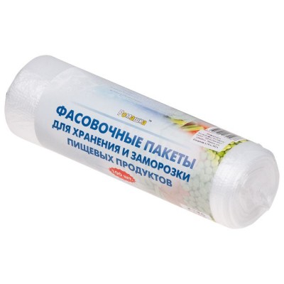 Пакеты фасовочные для хранения и заморозки пищевых продуктов, 100 шт, в рулоне, РОМАШКА (23х34 см/14 мкН)