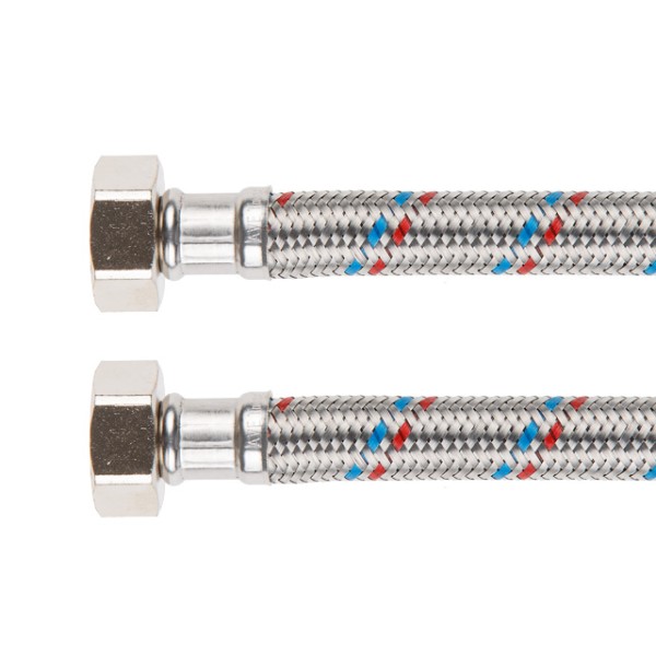 Подводка гибкая, SUS, гайка 3/4" - гайка 3/4" 100см AV Engineering (16 Bar, 100°С, теперь в пакете)