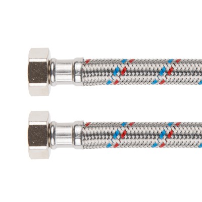 Подводка гибкая, SUS, гайка 3/4" - гайка 3/4" 40см AV Engineering (16 Bar, 100°С, теперь в пакете)