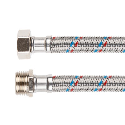 Подводка гибкая, SUS, гайка 3/4" - штуцер 3/4" 100см AV Engineering (16 Bar, 100°С, теперь в пакете)