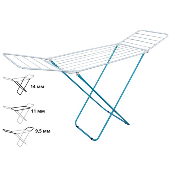 Сушилка для белья напольная, 16м, серия Maria, бело-голубая, PERFECTO LINEA (Сушильное полотно - 16