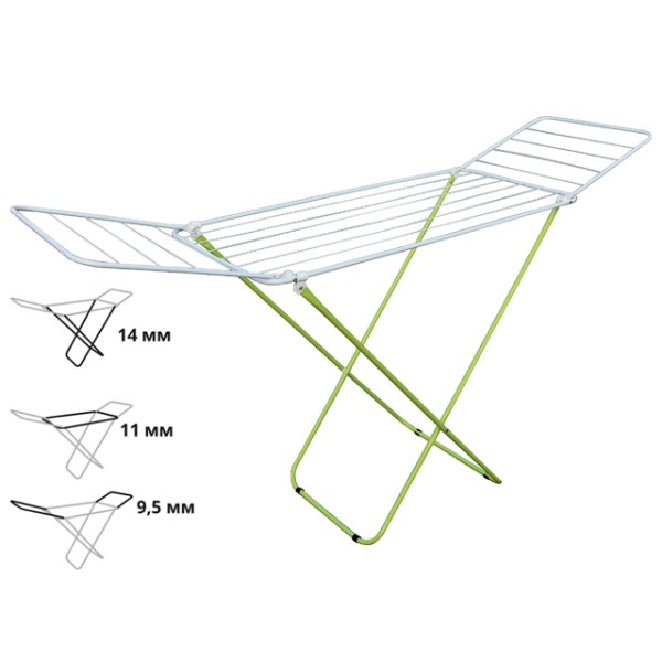 Сушилка для белья напольная, 16м, серия Maria, бело-зеленая, PERFECTO LINEA (Сушильное полотно - 16