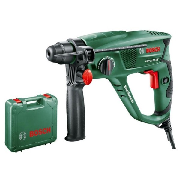 Перфоратор BOSCH PBH 2100 RE в чем. (550 Вт, 1.7 Дж, 3 реж., патрон SDS-plus, вес 2.2 кг)