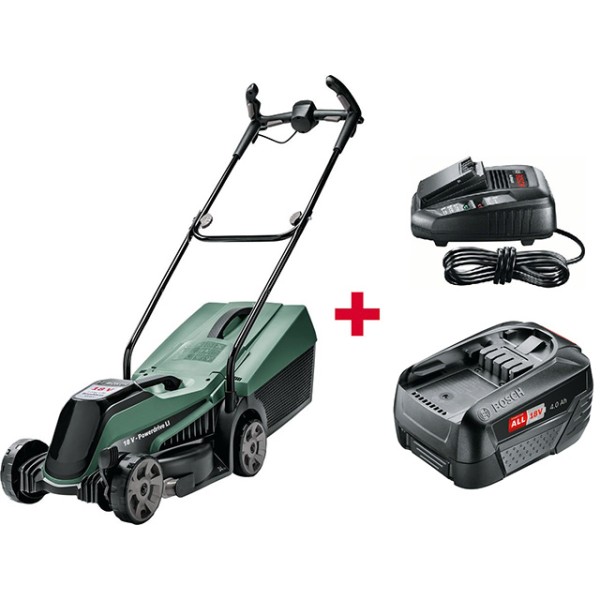 Газонокосилка аккумуляторная BOSCH CityMower 18 (18.0 В, 1 акк., 4.0 А/ч, Li-Ion, шир. 340 мм, выс.