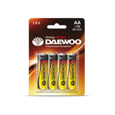 Батарейка AA LR6 1,5V Alkaline 2021 BL-4шт DAEWOO ENERGY