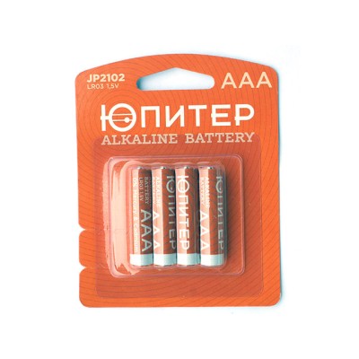 Батарейка AAA LR03 1,5V alkaline 4шт. ЮПИТЕР