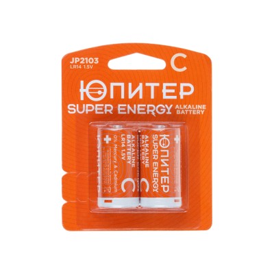 Батарейка C LR14 1,5V alkaline 2шт. ЮПИТЕР