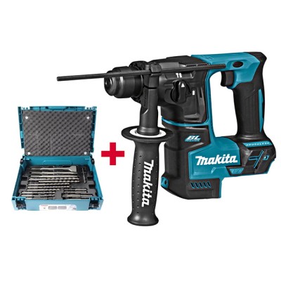 Аккум. перфоратор MAKITA DHR 171 RTJ в чем. + Набор насадок MAKITA (17 шт.) (B-53877) (18.0 В, 2 акк., 5.0 А/ч Li-Ion, 1.2 Дж, вес 2.8 кг,)