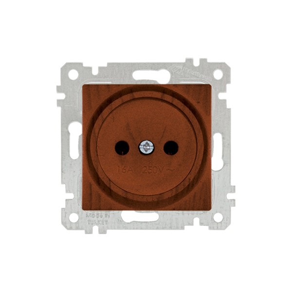 Розетка 1-ая (скрытая, без рамки, б/з) орех, RITA, MUTLUSAN (10 A, 250 V, IP 20)