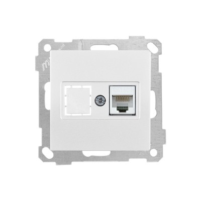 Розетка компьютерная 1xRJ45 (Cat5e, скрытая, без рамки) белая, DARIA, MUTLUSAN ((RJ 45)   8-pin, соединения типа 568A или 568B)