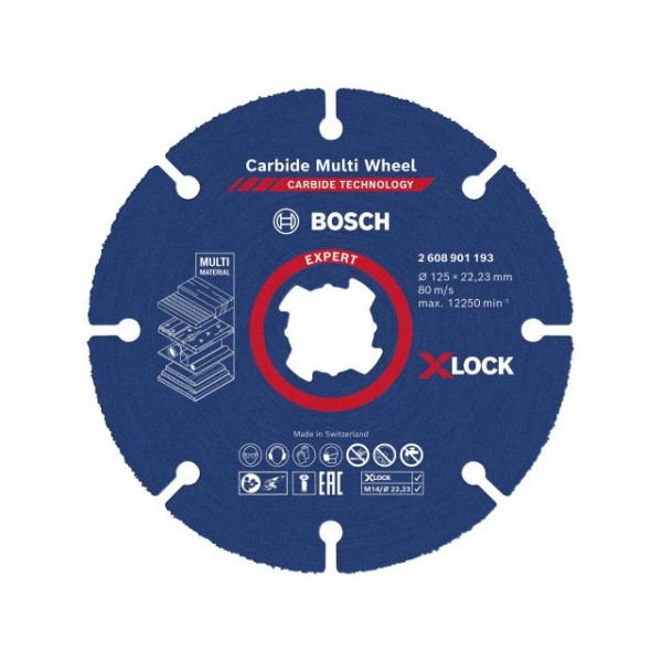 Круг отрезной 125х2.5x22.2 мм дерево, пластик, гипсокартон X-LOCK Carbide BOSCH ( прямой)