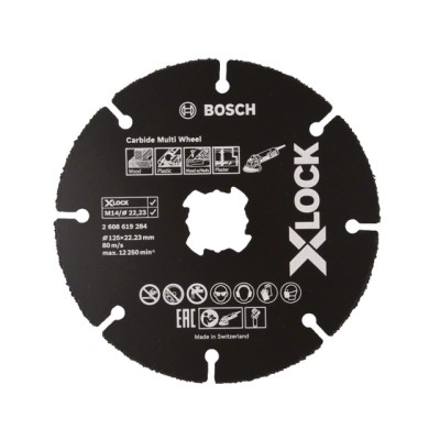 Круг отрезной 125х1.0x22.2 мм для дерева X-LOCK Carbide Multi Wheel BOSCH (подходит для всех типов УШМ)