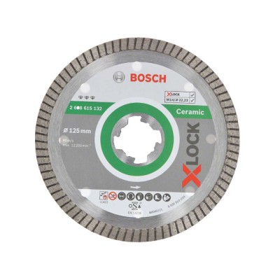 Алмазный круг 125х22 мм по керамике Turbo X-LOCK Best for Ceramic Extraclean BOSCH ( сухая резка)