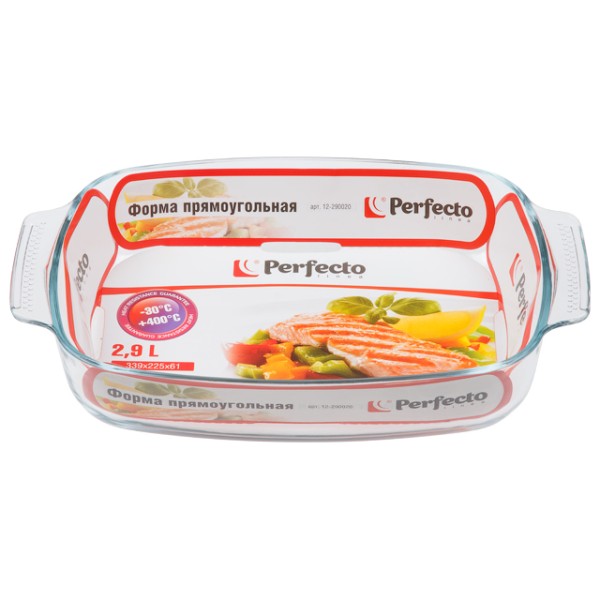 Форма из жаропрочного стекла, 2.9 л, прямоугольная, 339х225х61 мм, PERFECTO LINEA (339х225х61 см)