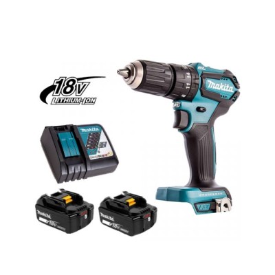 Аккум. ударная дрель-шуруповерт MAKITA DHP 483 RTJ MAKPAC (18.0 В,  5.0 А/ч Li-Ion, 40 Нм, шурупы до 36 мм, сверление в металле до 13 мм)