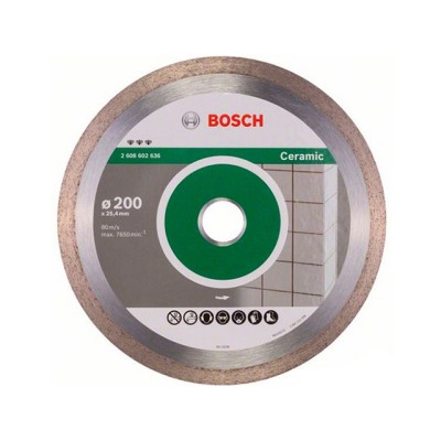 Алмазный круг 200х25.4 мм по керамике сплошн. BEST FOR CERAMIC BOSCH ( сухая/мокрая резка)