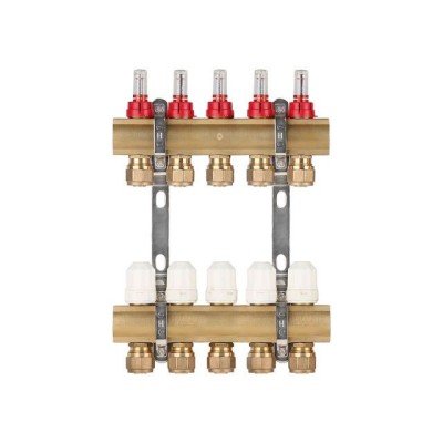 Коллекторная группа AVE777, 5 вых. AV Engineering (PRO серия Для теплого пола и водоснабжения)