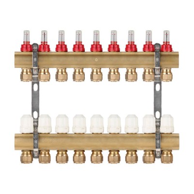 Коллекторная группа AVE777, 9 вых. AV Engineering (PRO серия Для теплого пола и водоснабжения)
