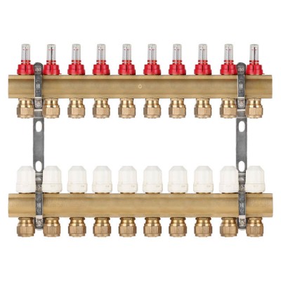 Коллекторная группа AVE777, 10 вых. AV Engineering (PRO серия Для теплого пола и водоснабжения)