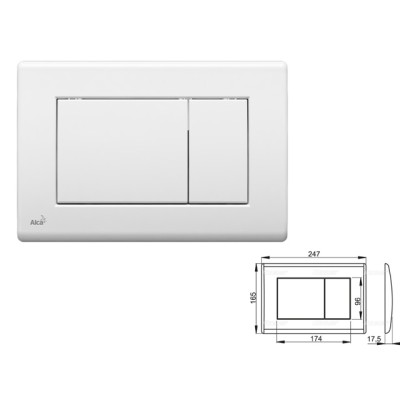 Кнопка управления для систем инсталляций (белая), Alcaplast
