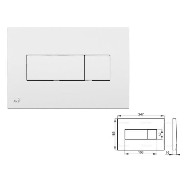 Кнопка управления для систем инсталляций (белая), Alcaplast