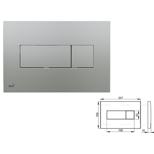Кнопка управления для систем инсталляций (Хром-матовая), Alcaplast