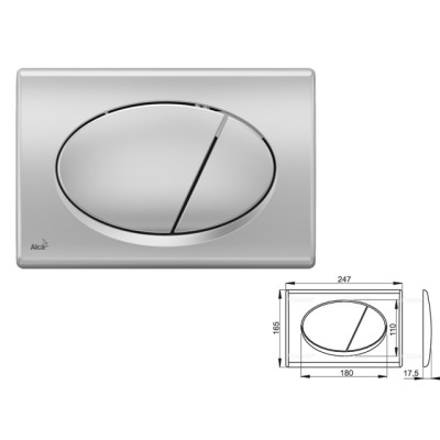 Кнопка управления для систем инсталляции (Хром-матовая), Alcaplast