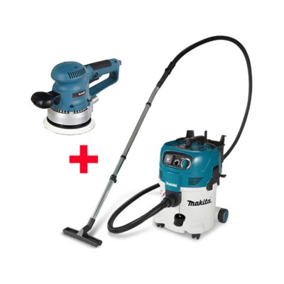 Пылесос MAKITA VC 3012 M + Эксцентриковая шлифмашина MAKITA BO 6030 в кор. (арт. BO6030) (1200 Вт, 30 л, класс: M, самоочистка: полуавтомат)