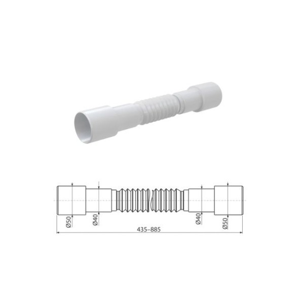 Гибкое соединение 50/40 х 40/50, Alcaplast